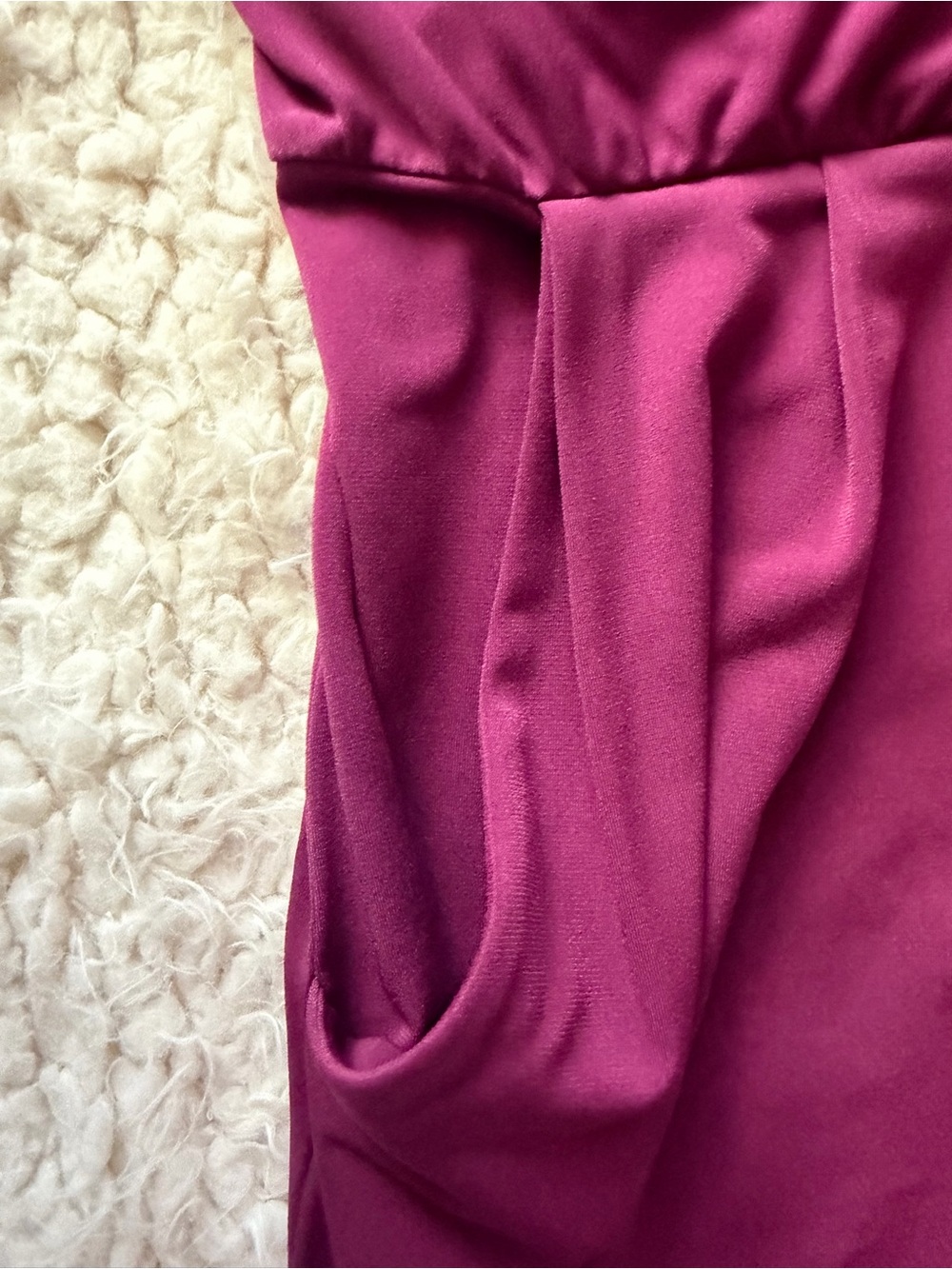 BCBG Paris Draped Cowl Neck Pocket Dress Plum Purple Size S - Picture 4 of 7
